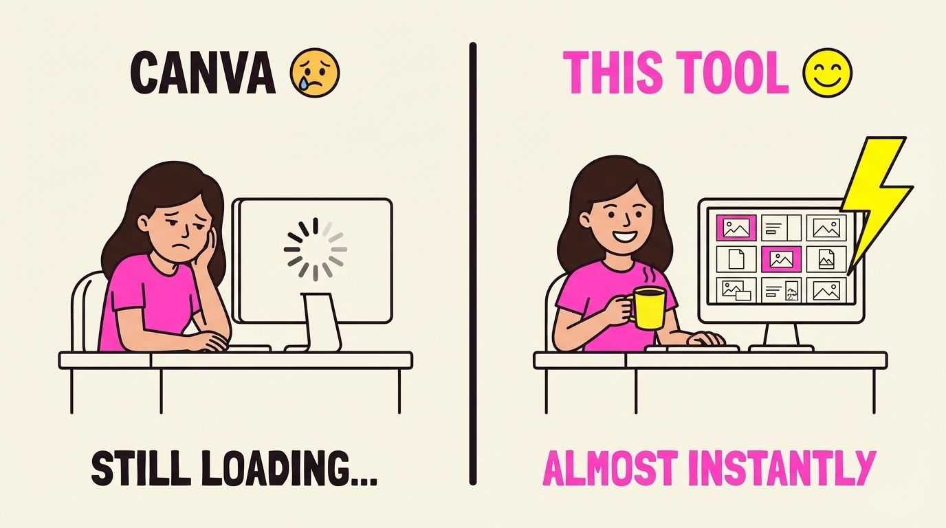 Canva takes forever to load, this is almost instant